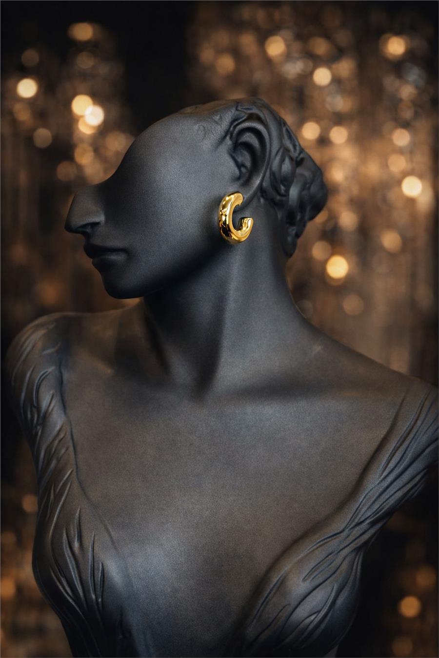 Sierra07 Kararmaz Çelik Kalın Halka Küpe